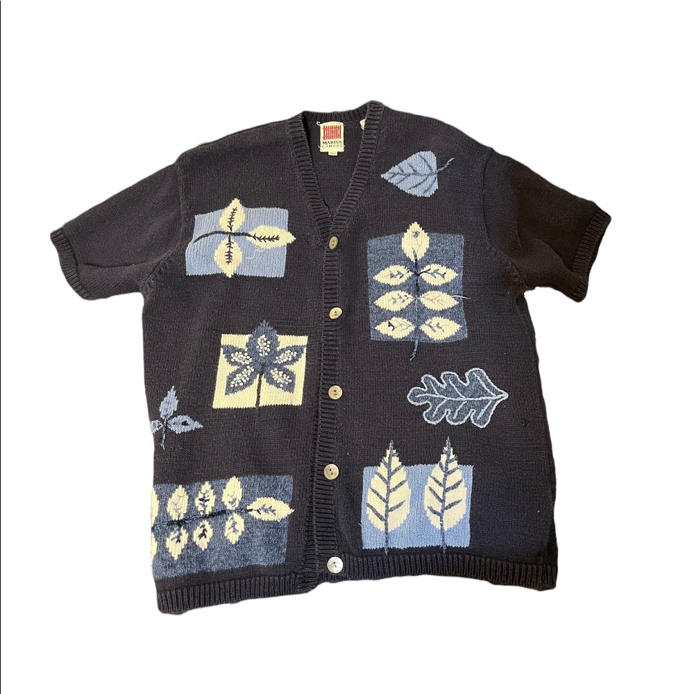 Vintage cardigan with floral patches